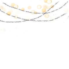 christmas decoration golden garland frame without background