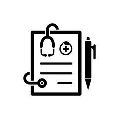 Medical Report with Stethoscope Icon