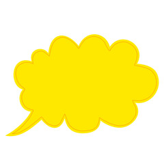 Thoughts Bubble Pop Art Comics Style. Yellow Color Template