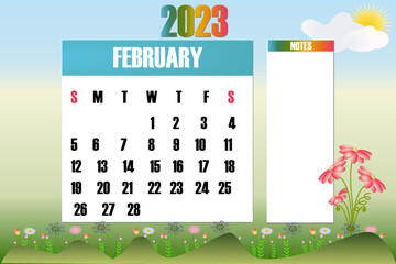 February 2023 - Calendar. Week starts on