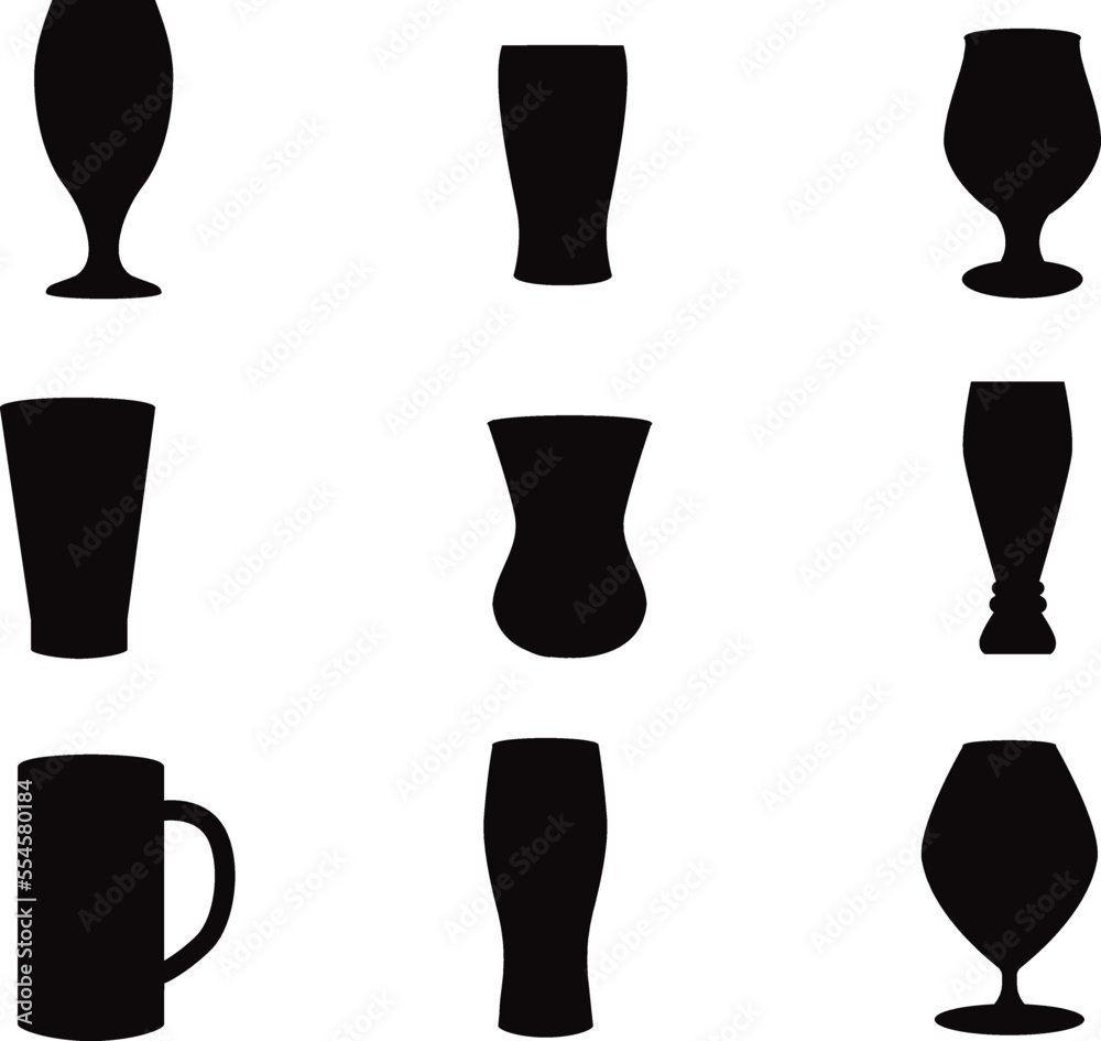 Wall mural Beer glass isolated vector Silhouette 