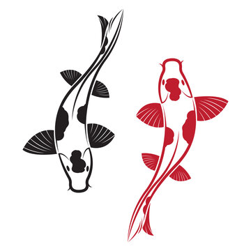 Carp koi fish design isolated on transparent background. Pet. Animal. Fish icon.