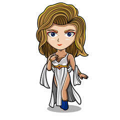 Aphrodite chibi mascot logo design
