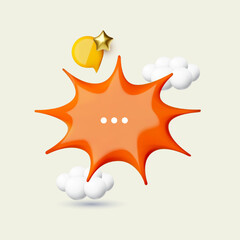 3D bright speech bubbles. Chatting design