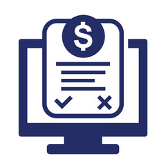 Online invoice, bill icon