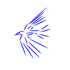Blue eagle made from line
