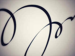Black ribbon with white background