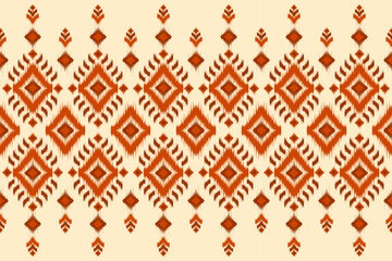 Ethnic ikat seamless pattern in tribal. Aztec geometric ornament print. Fabric Indian style. Design for background, wallpaper, illustration, fabric, clothing, carpet, textile, batik, embroidery.