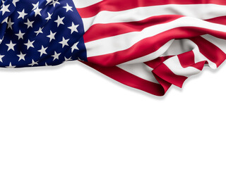 American flag wrinkled isolated cutout