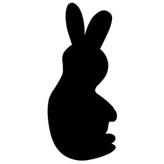 Silhouette rabbit on white background