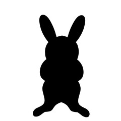 Silhouette rabbit on white background