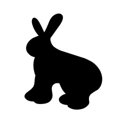 Obraz na płótnie Canvas Silhouette rabbit on white background