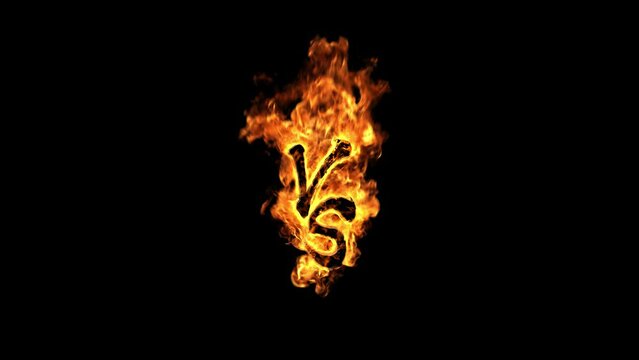 炎文字 Burning_Fire_VS_Footage_Font-C_筆文字_縦組み 引き