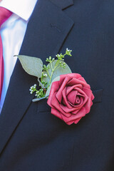 white rose on a shirt