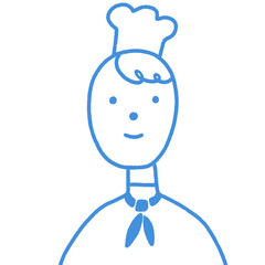 コック　料理人の人物イラスト　シェフ　飲食 調理
男性　女性　ショートカット
