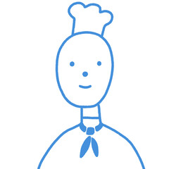 コック　料理人の人物イラスト　シェフ　飲食 調理