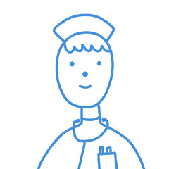 ナースの人物イラスト　医療　看護婦　看護師　介護士　病院　医療スタッフ　女性 ショートカット