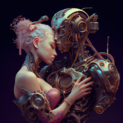 Generative AI: android and robot in love