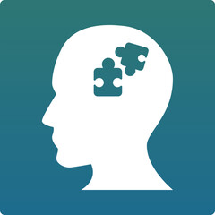 Vector illustration of the puzzled brain. Editable Icon