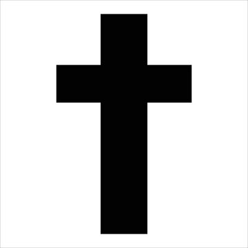 Christian symbol black simple Religion cross icon