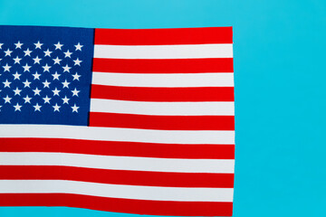 Fototapeta premium American flag on blue background