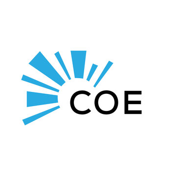 COE letter logo. COE blue image on white background and black letter. COE technology  Monogram logo design for entrepreneur and business. COE best icon.

