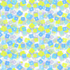 花模様のバックグラウンド、花模様の背景素材、ランダムな花模様のイラスト