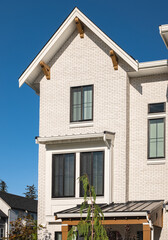 New Beautiful Home Exterior design of residential fronts. Neighborhood new modern houses residential architecture