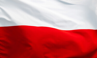 Close up of Poland flag background