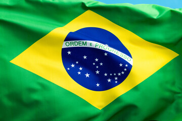 Close up of Brazil flag background