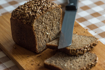 sliced bread on table