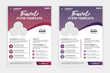 Vector travel holiday flyer  design and brochure cover page template for travel agency