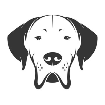 Design of dog head (Great Dane) isolated on transparent background. Pet. Animals.