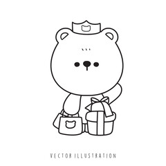 birthday bear outline