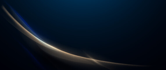 Abstract gold and blue lights line the technology background. Vector illustration vector