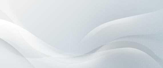 Abstract white wavy shaped lines. Futuristic technology digital hi-tech concept background. Vector illustration