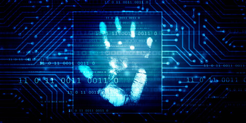 Fingerprint Scanning Technology Concept 2d Illustration