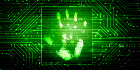 Fingerprint Scanning Technology Concept 2d Illustration