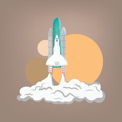 Illustration Vector Of Rocket Launch
