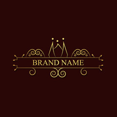 Vector hand drawn classic elegant luxury ornament logo design template