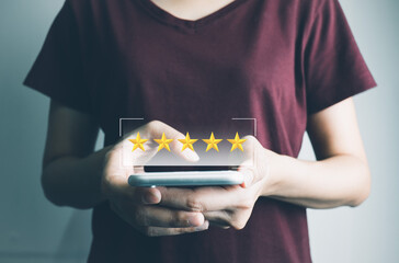 Customer satisfaction assessment rating 5 stars online, User has received excellent service, Review...