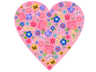 花をしきつめたハート