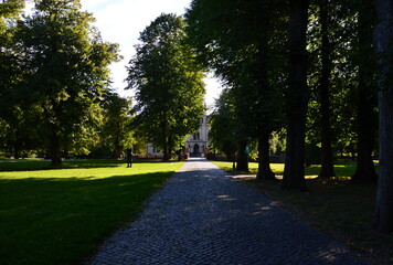 Castle and Park Evenburg in the Town Loga, Leer, East Frisia, Lower Saxony
