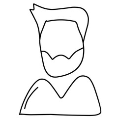 Avatar Portrait Icon With Simple Lines