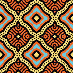 Abstract geometric orange seamless pattern