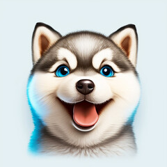 Obraz premium Syberian Husky Emoji. AI Generated, 2022 Emojis. 