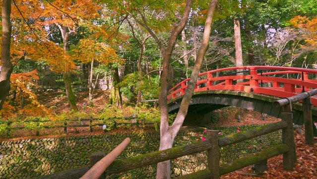 京都　北野天満宮　もみじ苑の紅葉