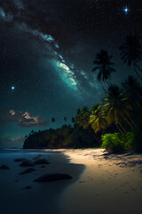 Fototapeta na wymiar Tropical Beach Full of Stars