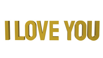 Gold I love you text png image
