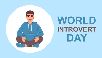 World Introvert Day. January 2. Holiday concept. Template for background, banner, card, poster. Vector EPS10